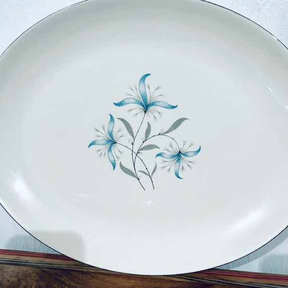 Hanover China - Melody Pattern - Large Oval Platter - Homer Laughlin Rhythm Shap - Picture 4 of 5